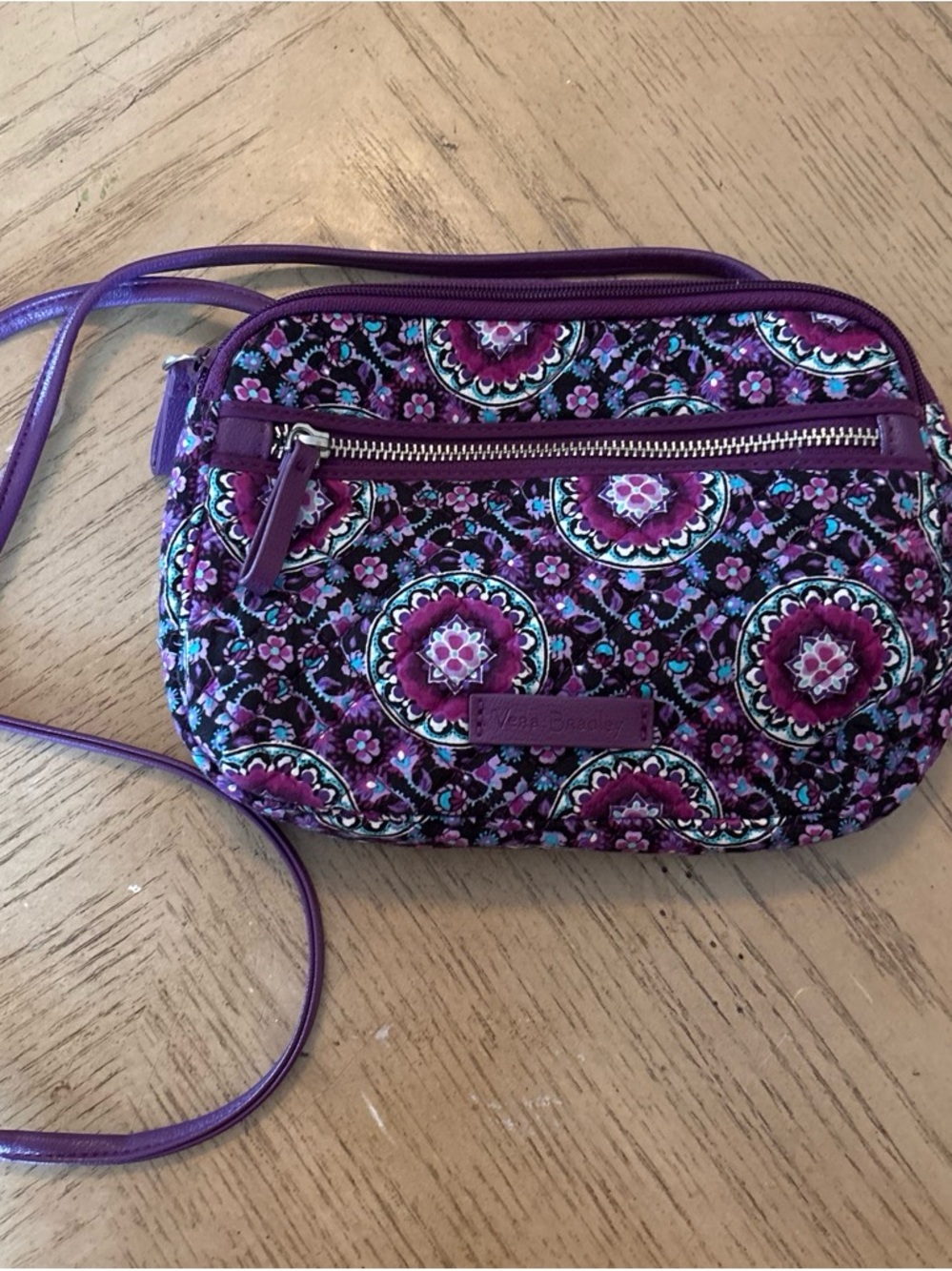 Vera Bradley Purple Floral Medallion Crossbody Bag